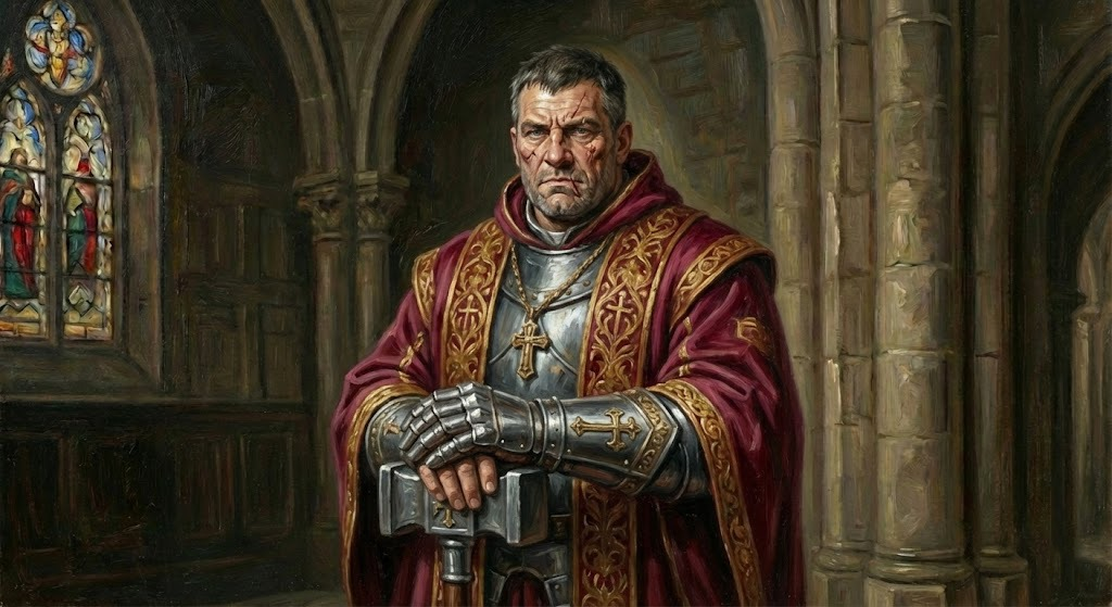 Sör-Kardinal Darius Darius, din okulundan yetişme bir rahip değildir; o, geçmişte krallığın en korkulan şövalyelerinden biriydi. Yıllar süren savaşlardan sonra kılıcını Kilise'nin hizmetine sunarak Sör unvanını Kardinal cübbesiyle birleştirmiştir. Diğer din adamları kitaplara gömülürken, Darius Kilise’nin askeri kanadını ve Katedral muhafızlarını yönetir. Kraliyet Muhafızları şehri ve sarayı korurken; Darius’un askerleri, inancı ve kutsal toprakları tehdit eden her şeye karşı bir kalkan görevi görür.  Ona göre inanç sadece soyut bir duygu değil, fiziksel olarak savunulması gereken bir kaledir. Valerius’un zekası ve Julian’ın nizamı yetersiz kaldığında, Darius’un Işığın Gazabı devreye girer. Olaylara bir ilahiyatçı gibi değil, disiplinli bir general gibi yaklaşır. Sert, tavizsiz ve eylem odaklıdır; bir hainin tövbesini dinlemek yerine cezasını kesmeyi tercih eder.